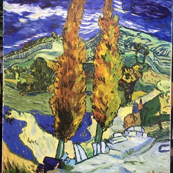 189****2262-梵高《夜晚的丝柏》