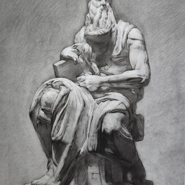 苏大朝-摩西石膏像