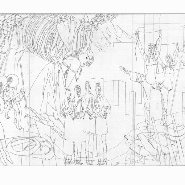 岳小飞-大壁画草图