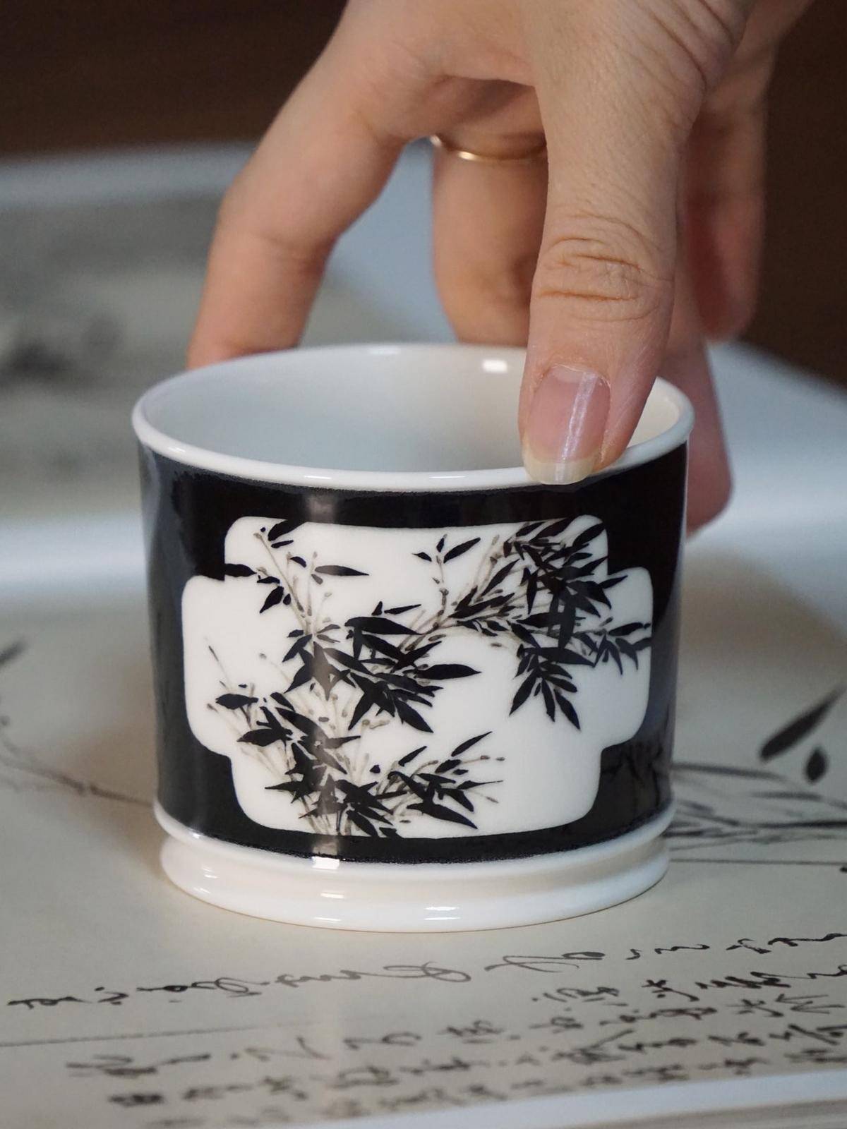 墨竹 双面开窗直口杯 - 穆宣有 作品图5