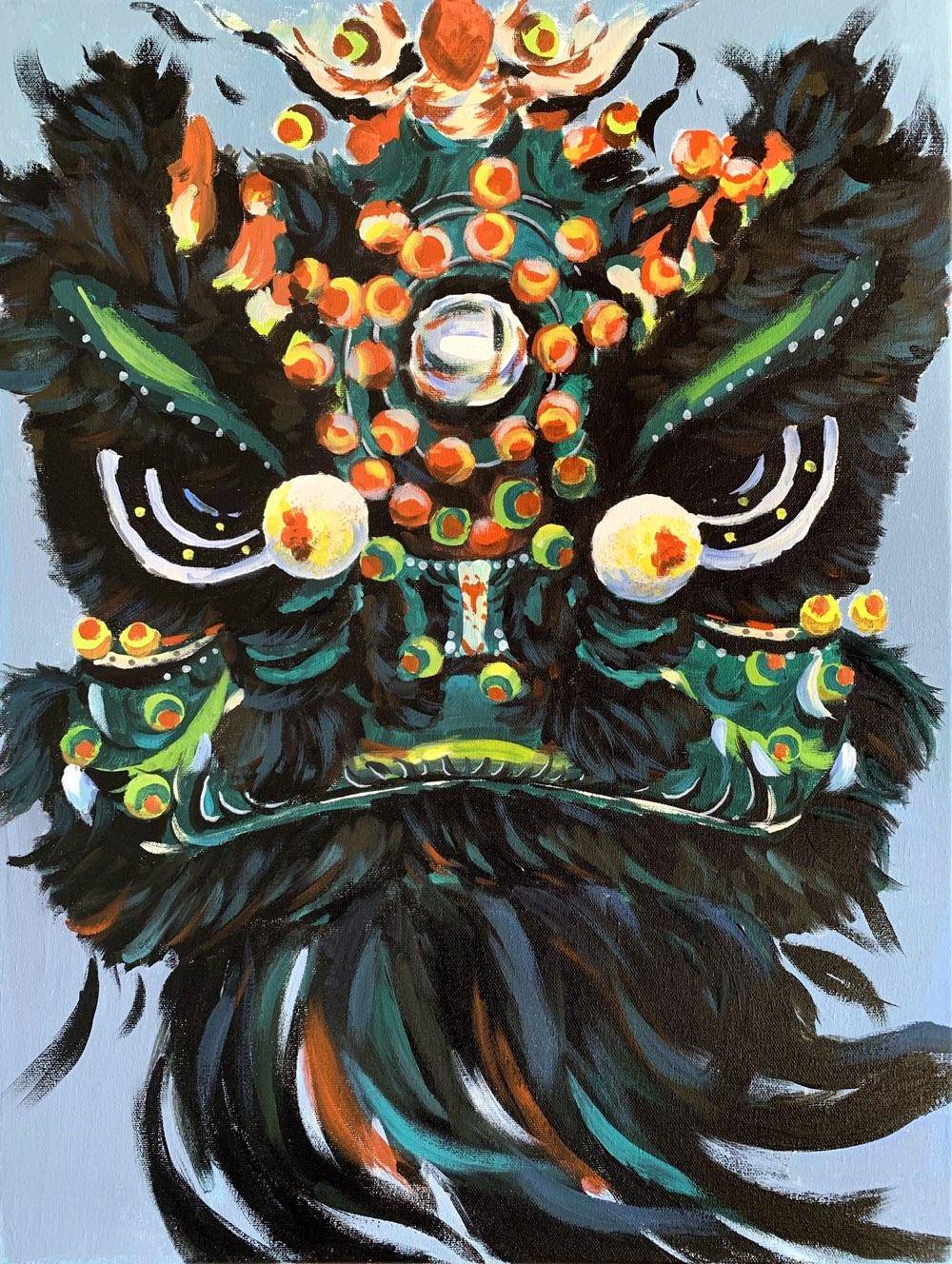 一身是胆-赵云狮 - 李田 作品图1