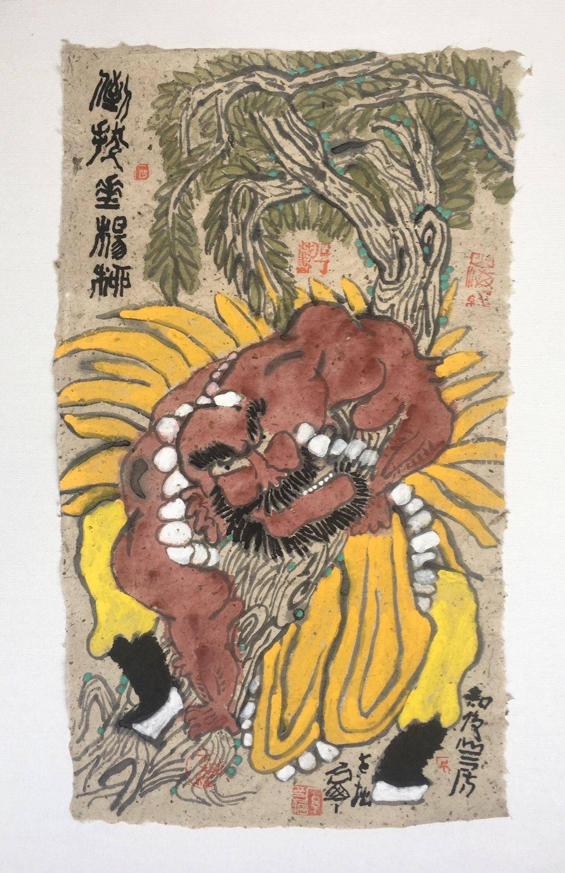 倒拔垂杨柳 - 李岩亭 作品图1