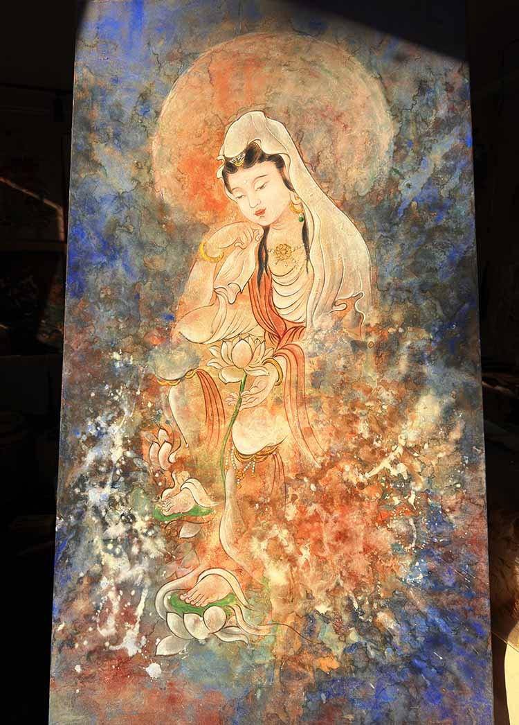 泼彩壁画一如观音 - 李沛璇 作品图2