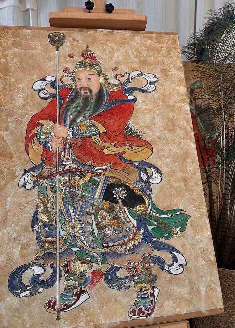 一组门神岩彩壁画 - 李沛璇 作品图5