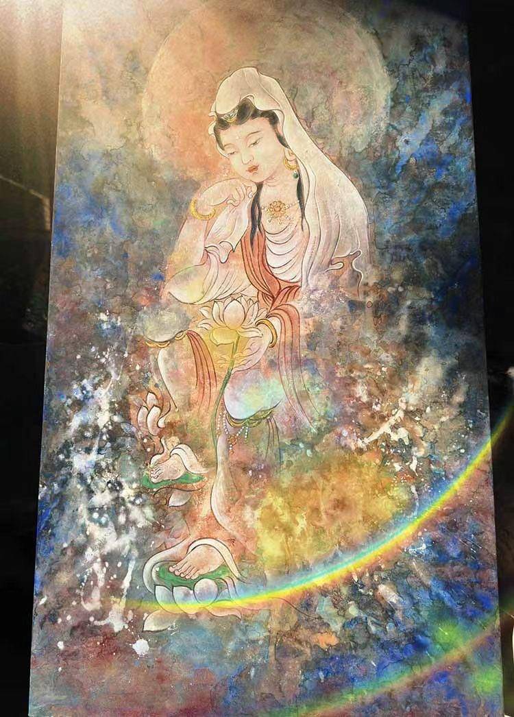 泼彩壁画一如观音 - 李沛璇 作品图6