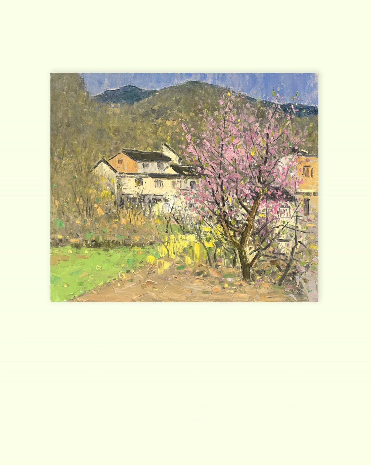 山下的桃花开了 - 张光志 作品图1