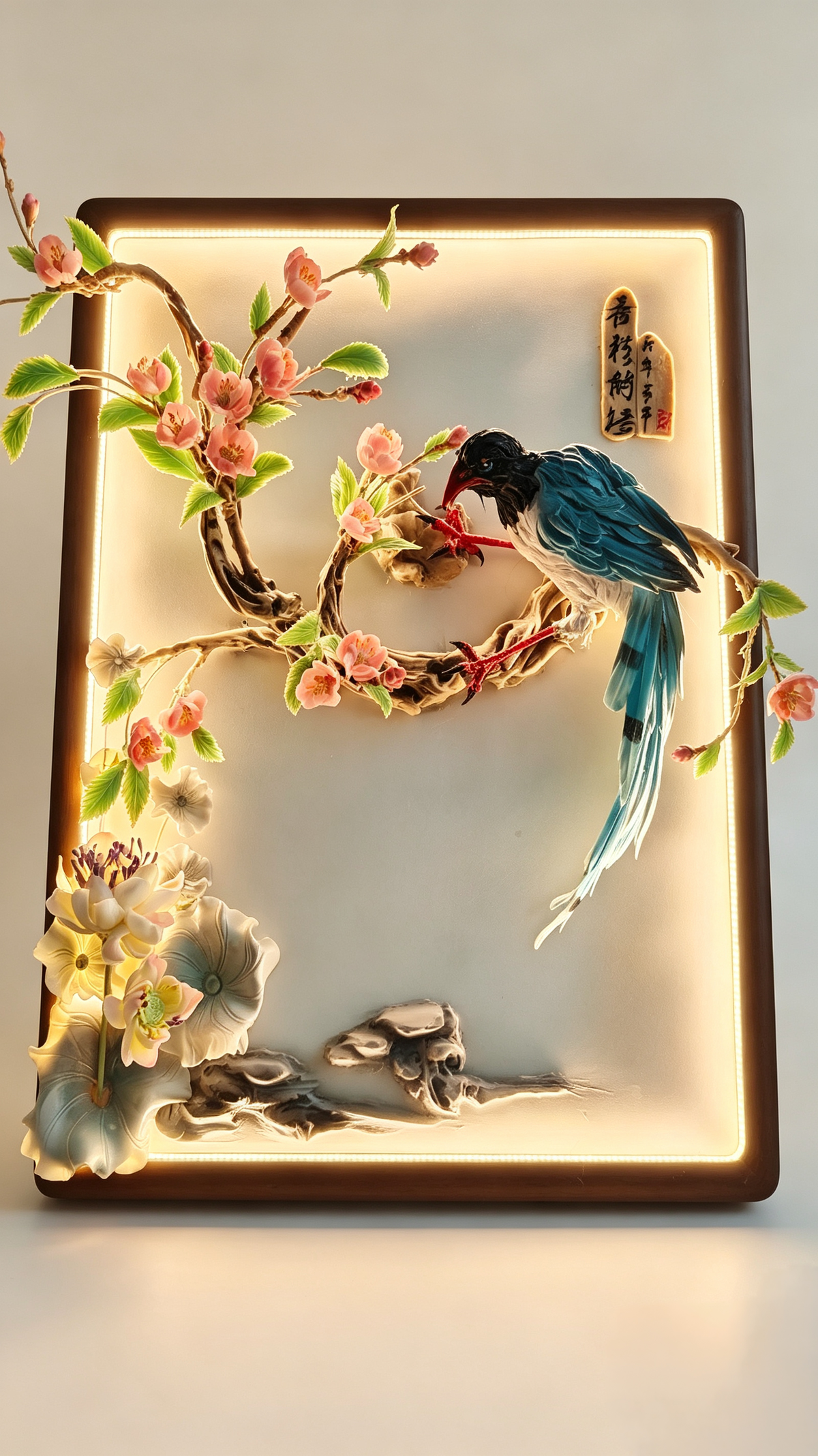 新中式｜面塑浮雕灯画【喜上眉梢】 - 空杯。 作品图1