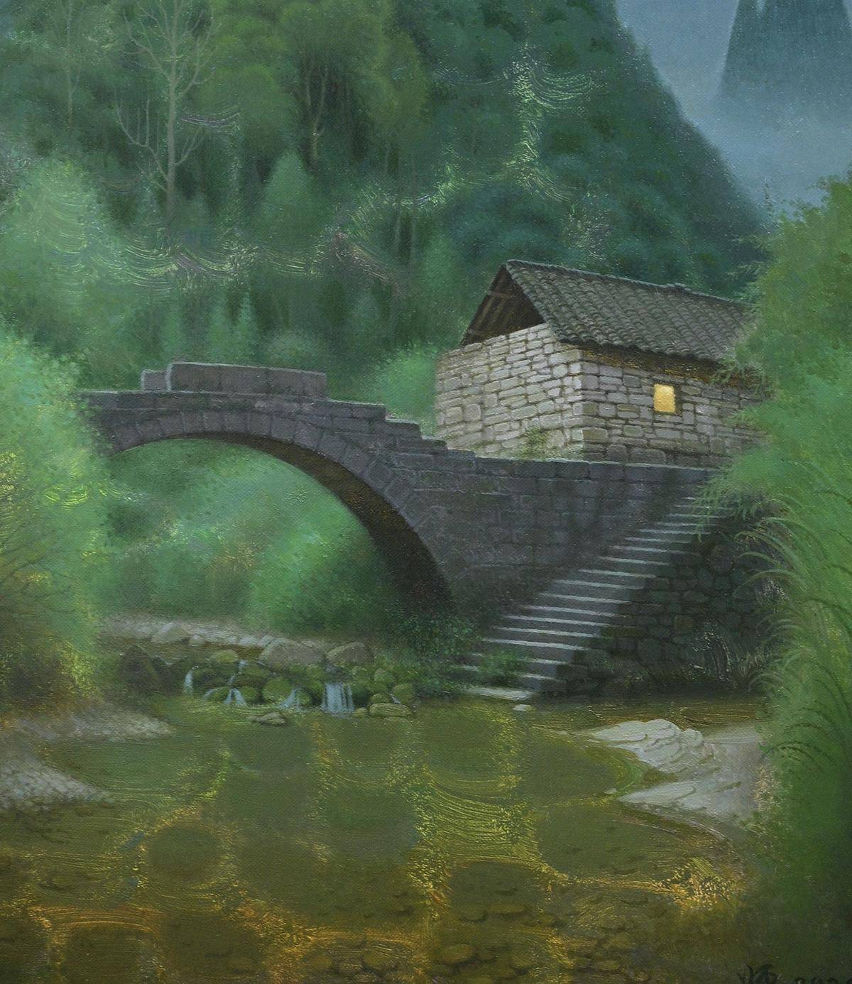 山居林隐&middot;月光下的山谷 - 熊师 作品图4