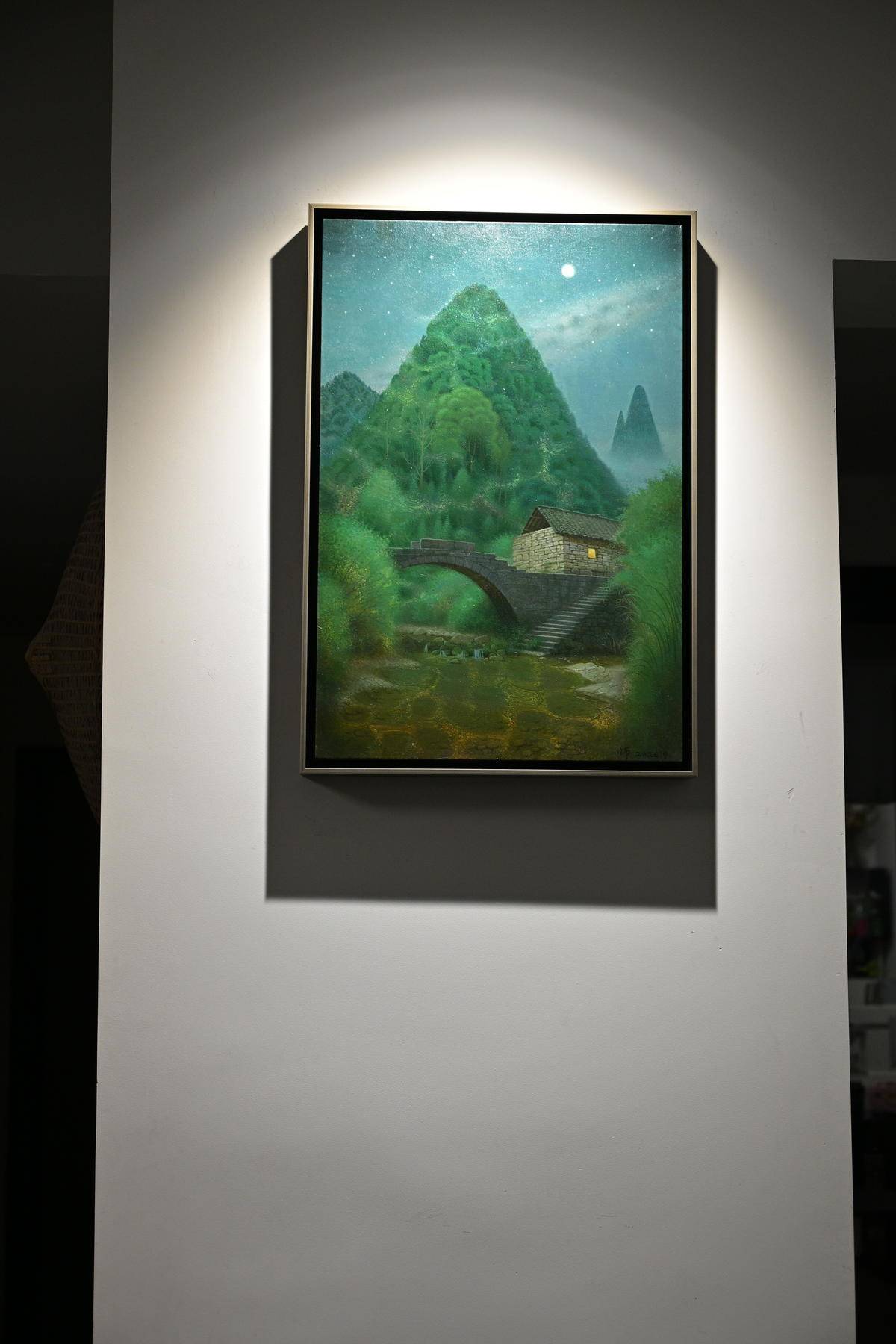 山居林隐&middot;月光下的山谷 - 熊师 作品图2