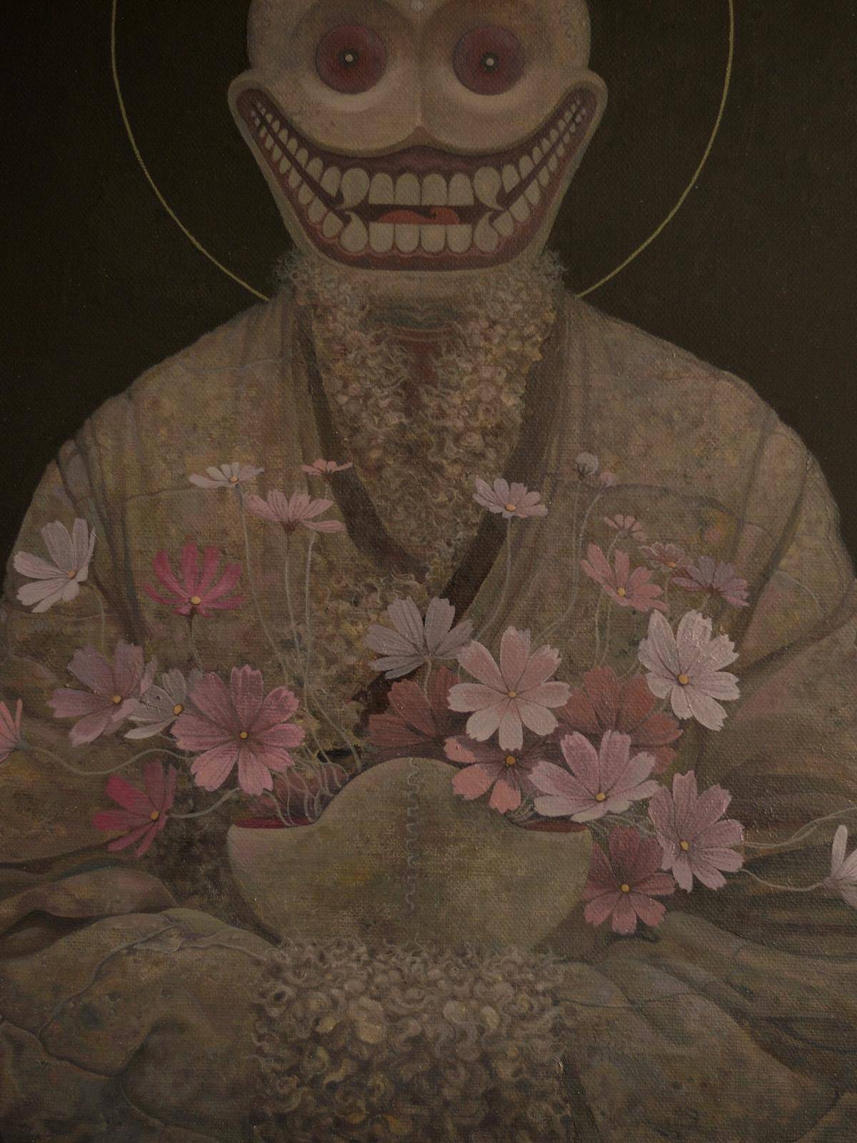 手持格桑花的尸陀林主 - 曾鲲 作品图6