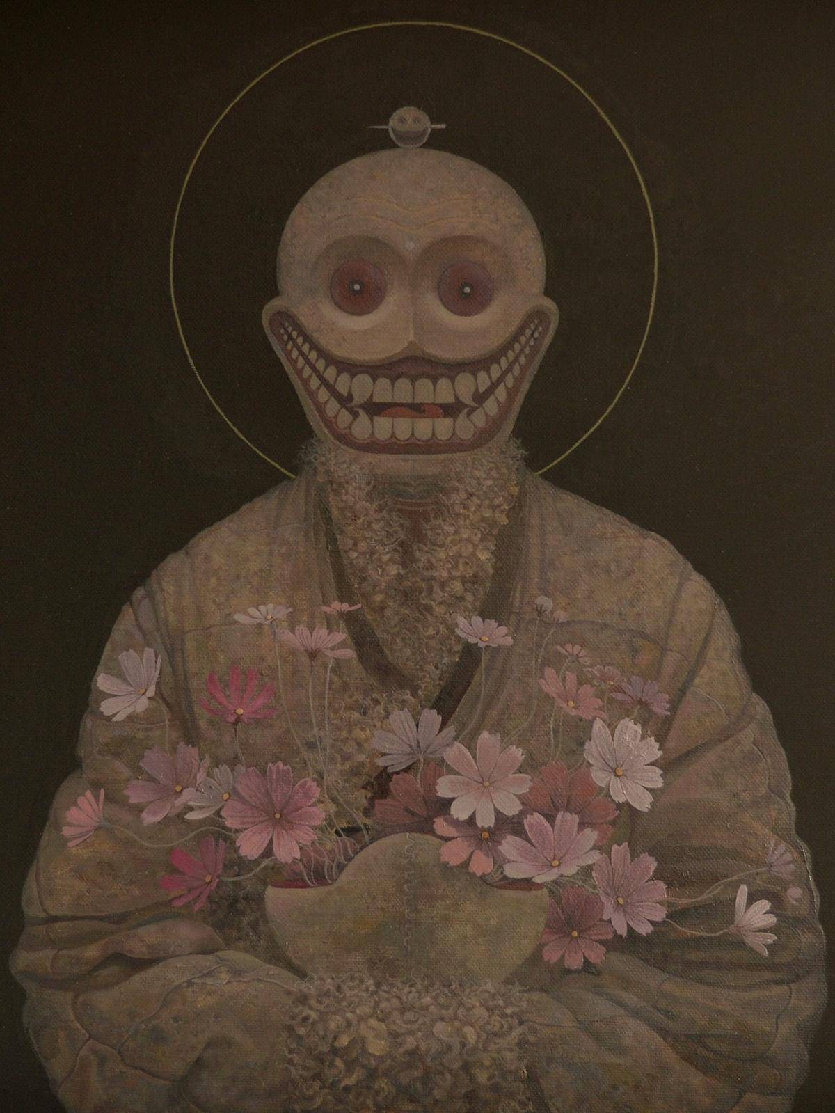 手持格桑花的尸陀林主 - 曾鲲 作品图3