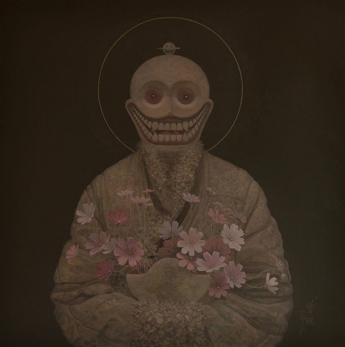 手持格桑花的尸陀林主 - 曾鲲 作品图7