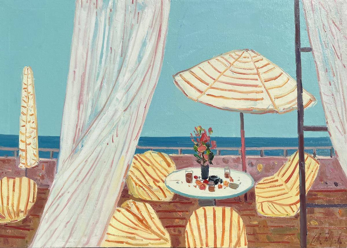 海边咖啡厅50&times;70 - 刘传珂 作品图1