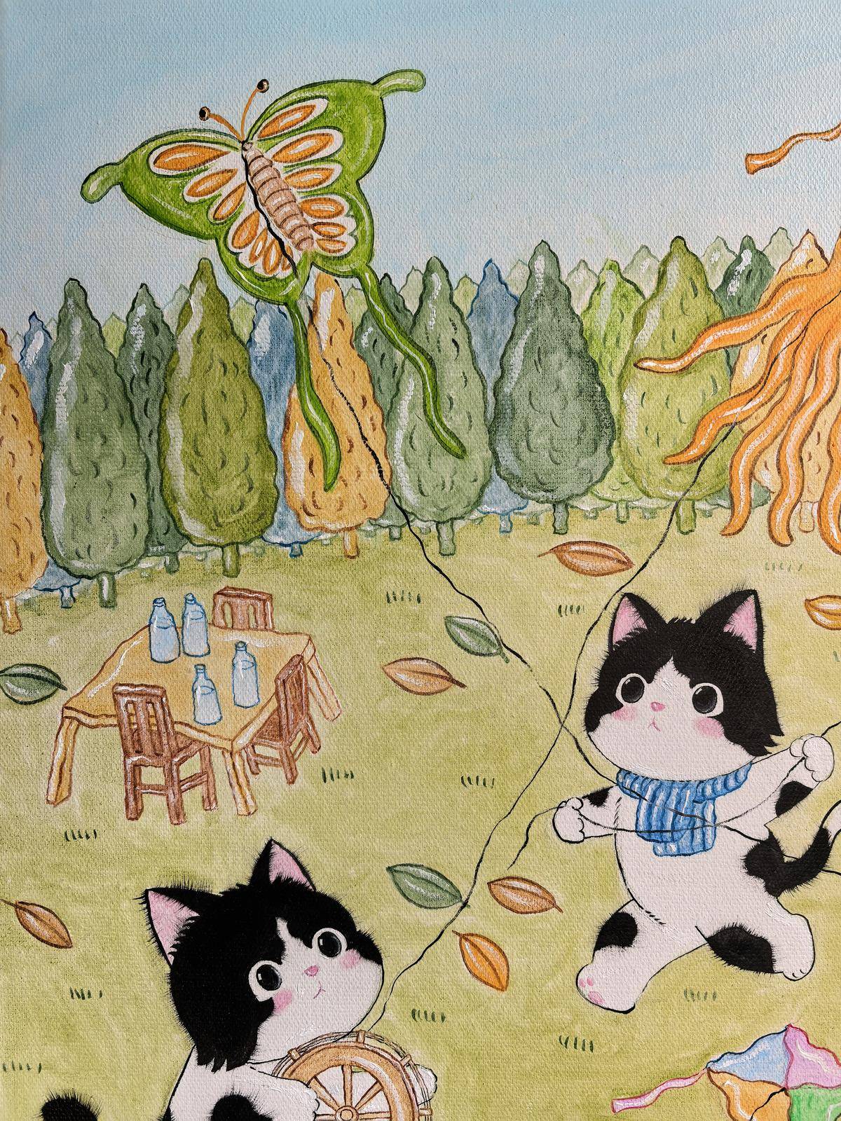 秋游的小猫咪 - 王夏 作品图5