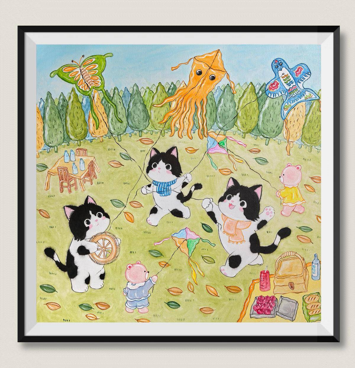秋游的小猫咪 - 王夏 作品图6