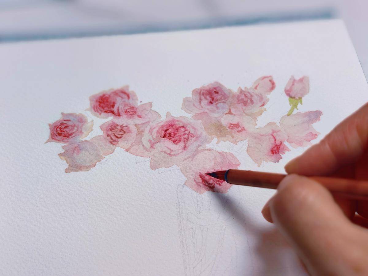 一张小清新的水彩花卉 - 罗薇 作品图3