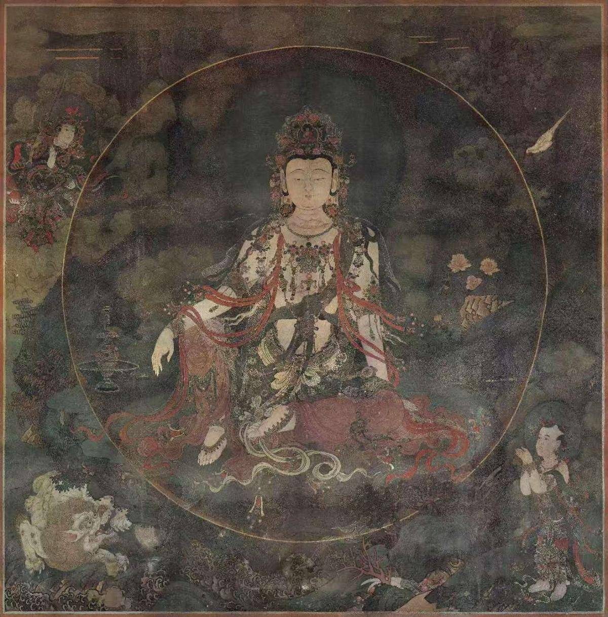 岩彩 | 水月观音 - 申洪钰 作品图1