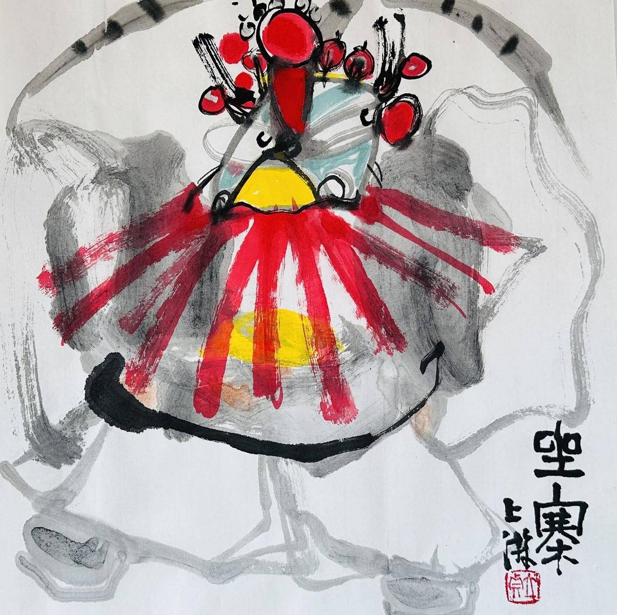 戏曲人物：坐寨 - 李立真 作品图2