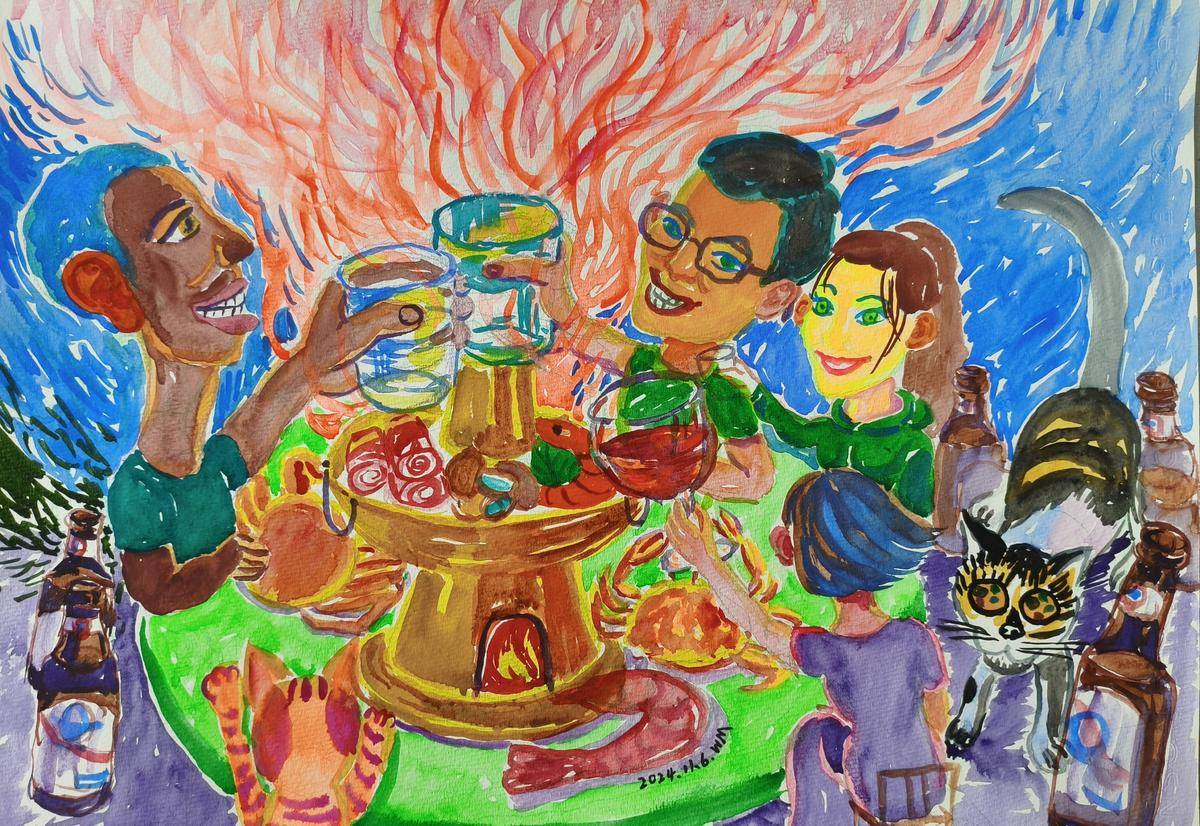 围炉欢酌 - 魏敏 作品图1