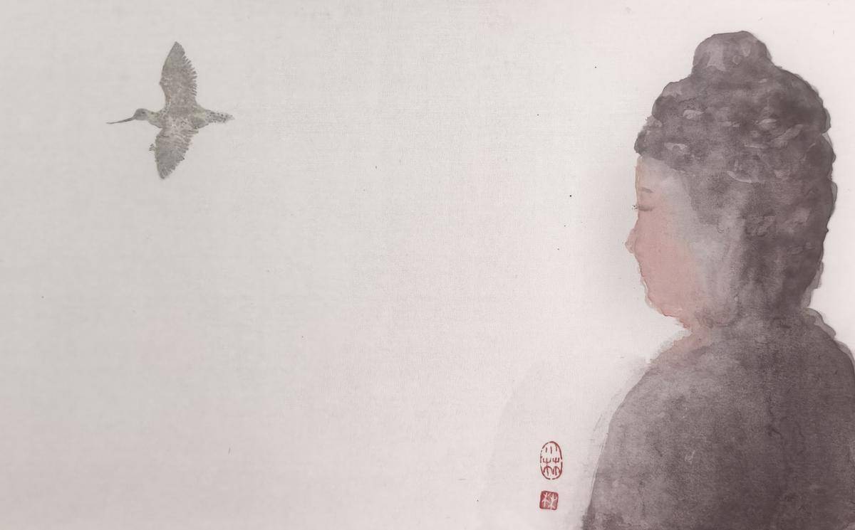 观羽客（绢本水墨） - 郑林 作品图1