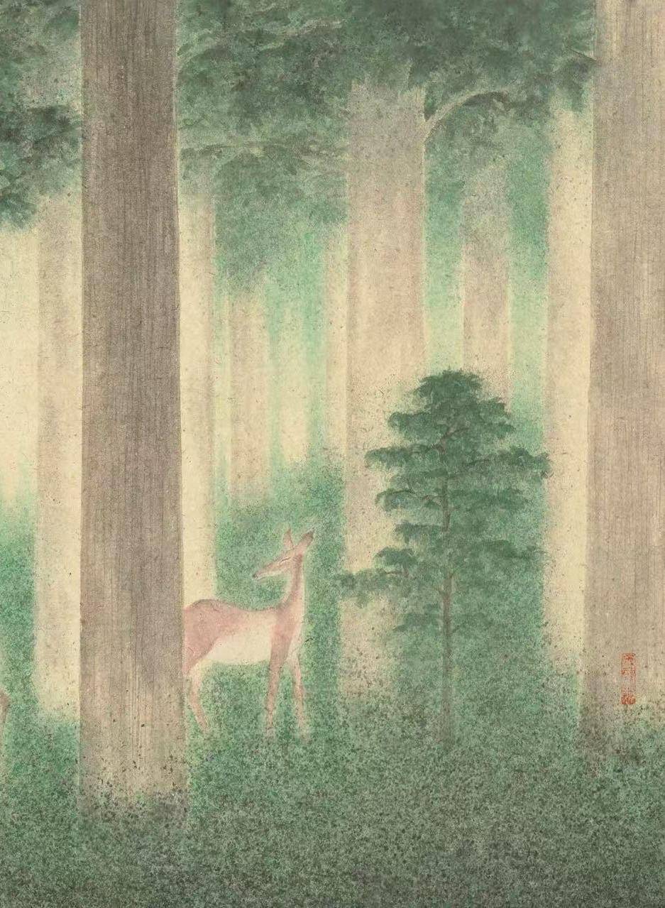 呦呦鹿鸣 纸本设色 - 贾志发 作品图2