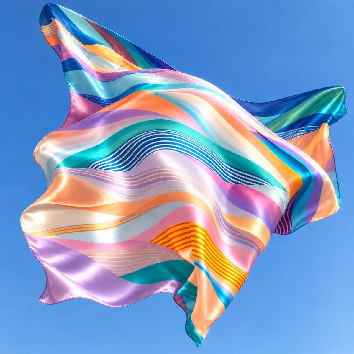 Mountains into Sea｜Silk Scarf｜艺术家真丝丝巾 - 杨婉 作品图1
