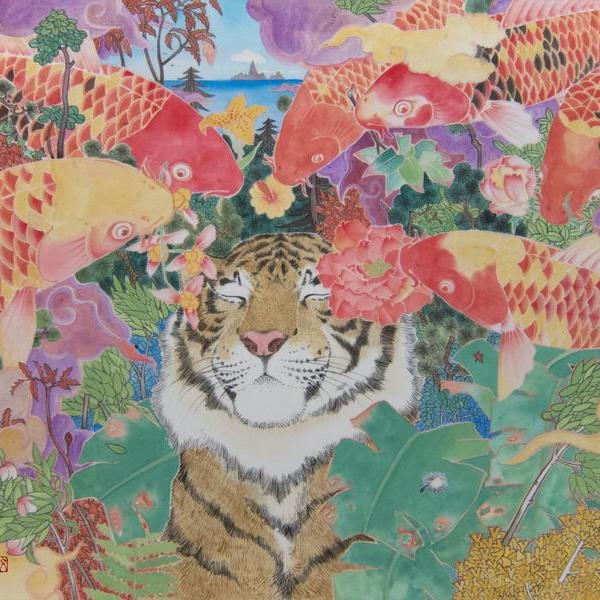 张文学-锦鲤衔来花数朵