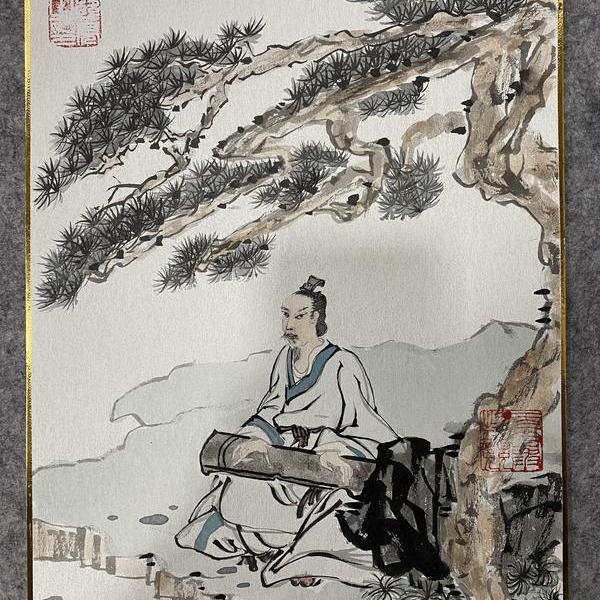 韩亮-松下抚琴图