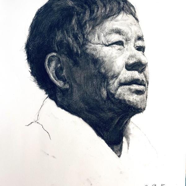 cr7777ronaldo-素描,老人头像(a4)