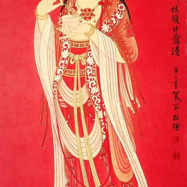 唐卡红佛地藏王菩萨