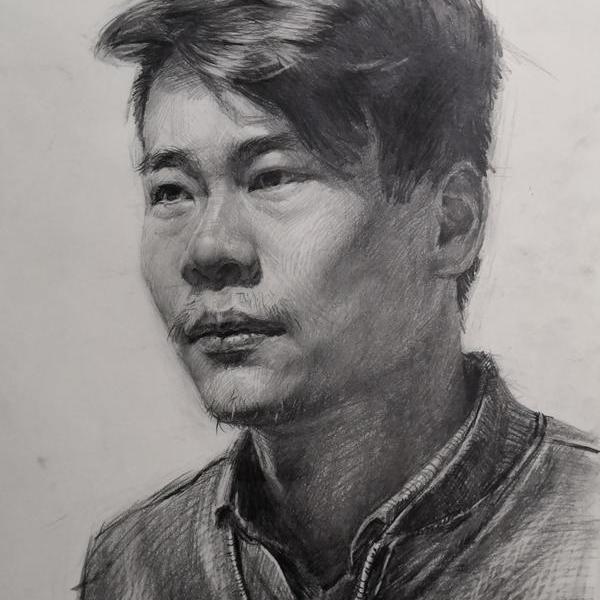 素描练习—tom头像 - 王逍的作品 | artand - 与艺术家面对面的在线