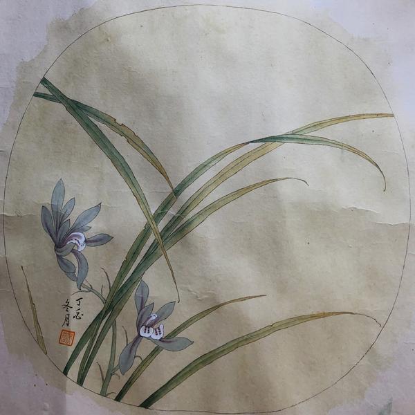 朱红霞-秋兰绽蕊图