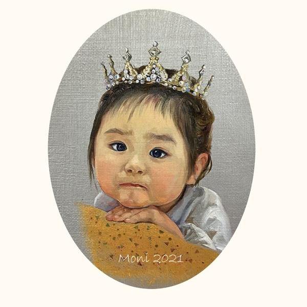 墨妮-俏萌俏萌滴小公主 小小油画肖像
