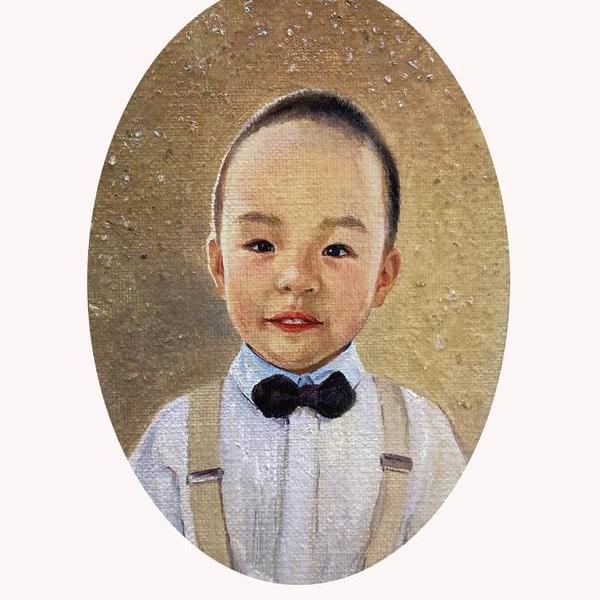 墨妮-小绅士宝宝肖像油画定制尾款