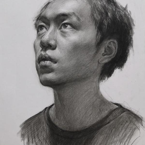 素描练习—tom头像 - 王逍的作品 | artand - 与艺术家面对面的在线