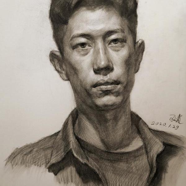 王逍-素描练习—男青年