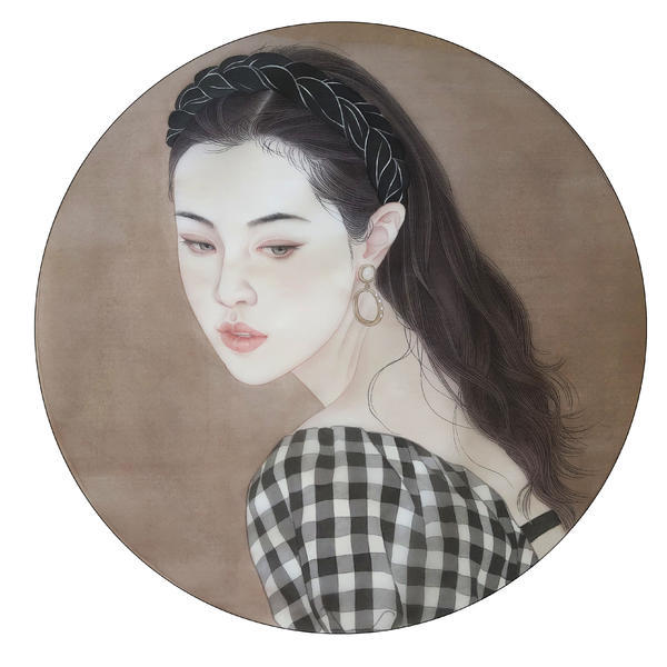 绢本工笔人物无题