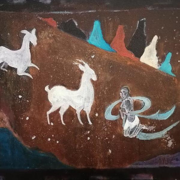 金志凯-石壁上的九色鹿