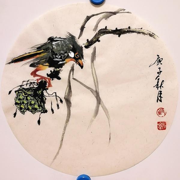 甄润灼-翠贴莲蓬小