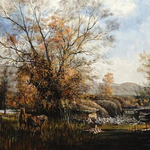 戴海燕-(锦秋赤驹) 风景油画戴海燕