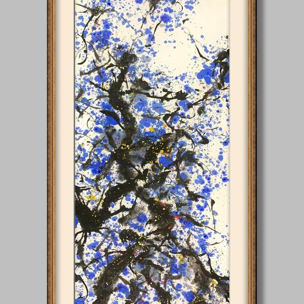 王俊森-抽象意象水墨花卉梅花蓝调