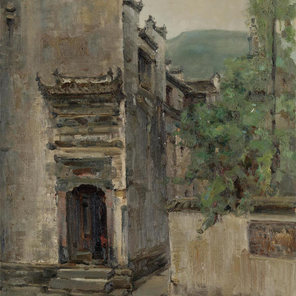 郑泓-安徽西递 四月 春雨贵(油画写生)