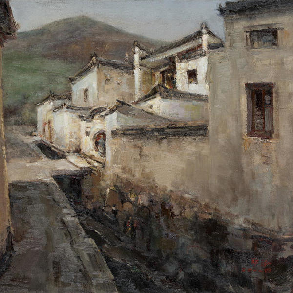 西递写生2011年作品右玉小教堂(油画写生2011年作品安徽西递 春日