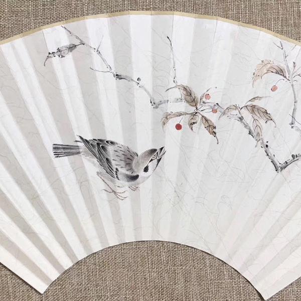 没骨花鸟扇面 - 王彬的作品 | artand - 与艺术家面对面的在线画廊