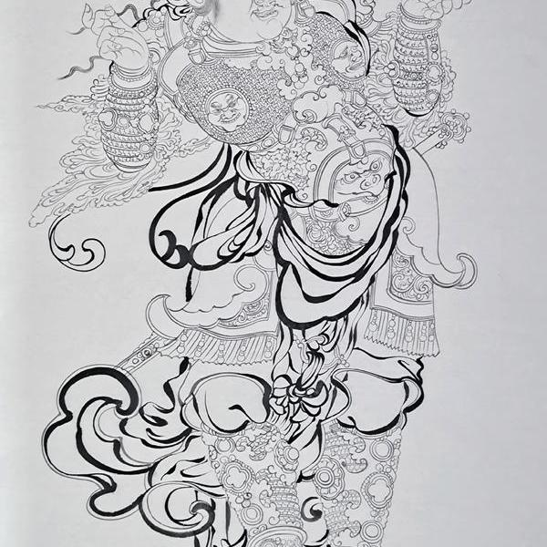 国画东方持国天王