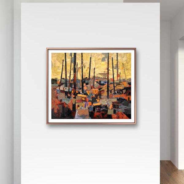 《渔歌系列》100×120cm-杨丽娜作品