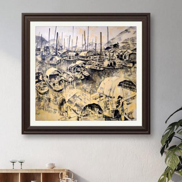 《故乡水行舟》120×130cm油画-杨丽娜作品
