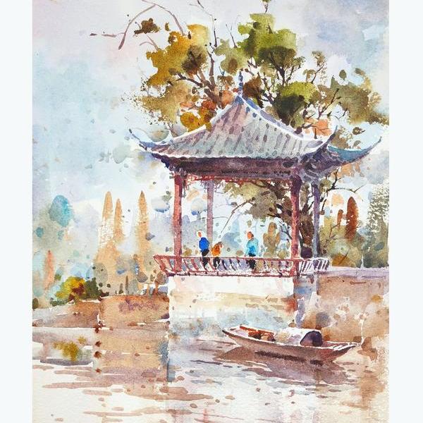 水彩张雷雷-凉亭