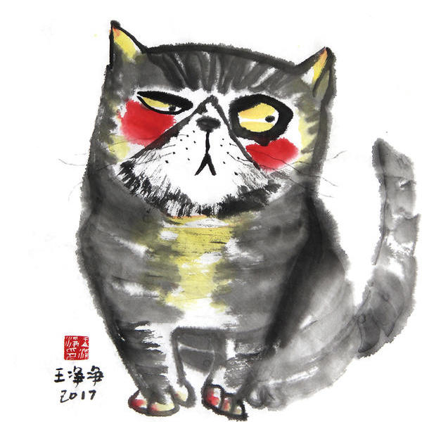 王净净-水墨萌猫