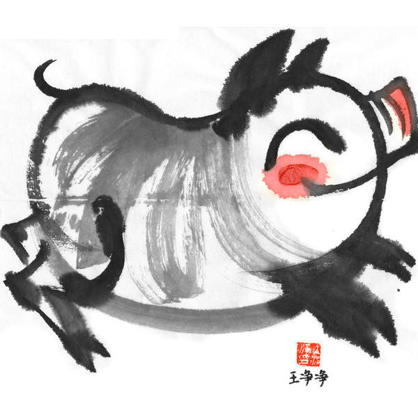 王净净-水墨生肖猪